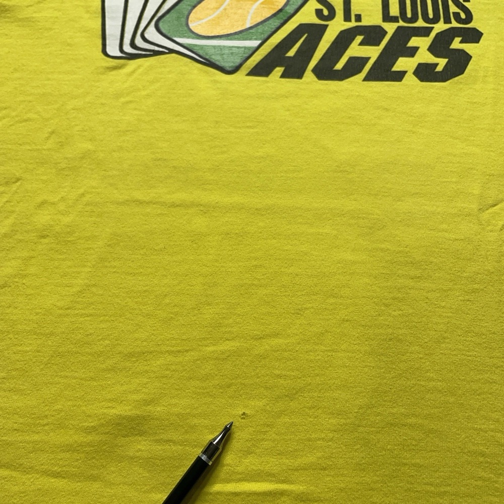 Vintage Tennis Shirt Fruit of the Loom Heavy XL 90s Y2k Tee St Louis Aces Staff - Picture 6 of 14